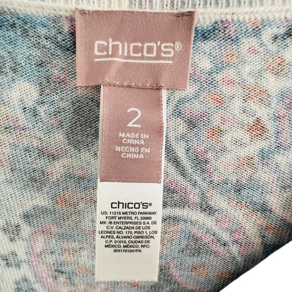 Chico's Vibrant Paisley Long Sleeve Top - Picture 4 of 4